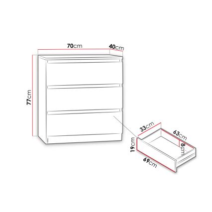 Gabinet MALWA 77x70 cm biały