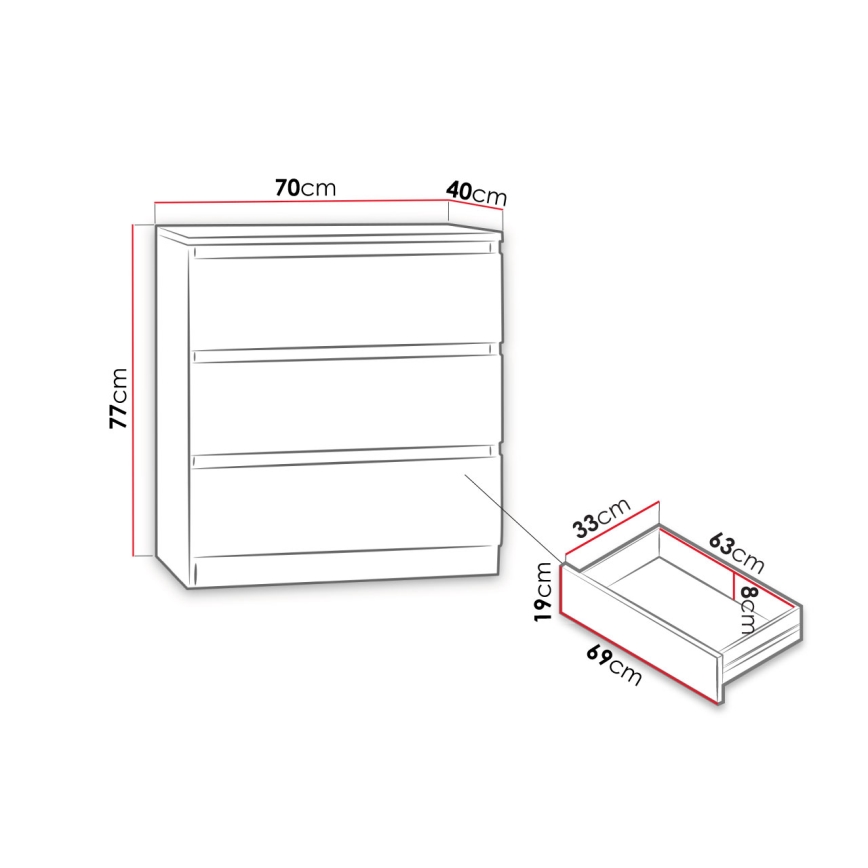 Gabinet MALWA 77x70 cm biały