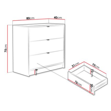 Gabinet TIRENO 75x80 cm biały