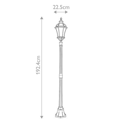 Garden Zone - Lampa zewnętrzna LEDBURY 1xE27/100W/230V IP44 czarny
