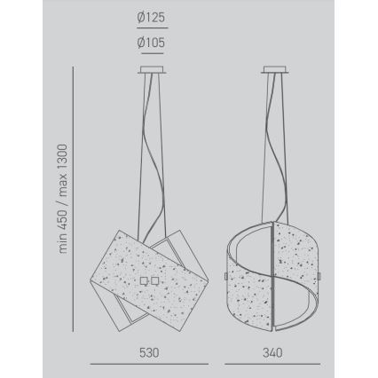 Gea Luce CAMILLA S G arg - Żyrandol na lince CAMILLA 2xE27/70W/230V srebrne