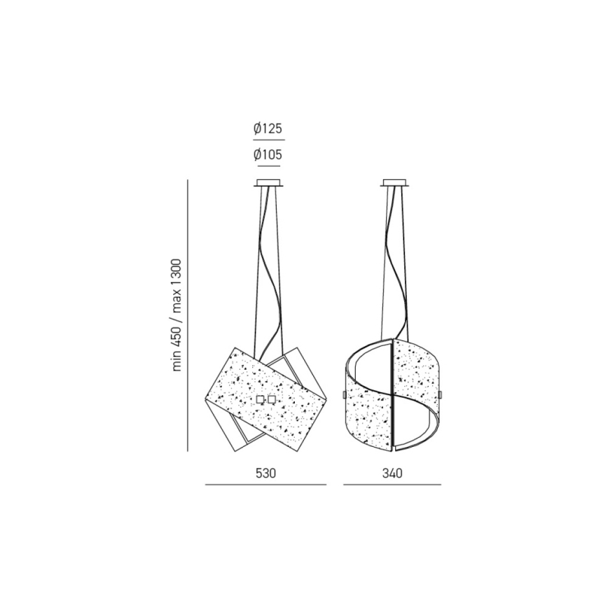 Gea Luce CAMILLA S G oro - Żyrandol na lince CAMILLA 2xE27/70W/230V złoty