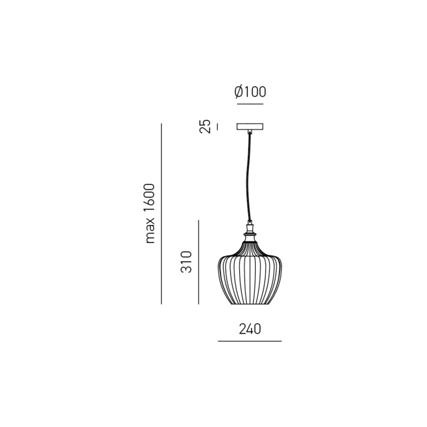 Gea Luce CLEOFE S/10 A - Żyrandol na lince CLEOFE 1xE27/60W/230V śr. 24 cm