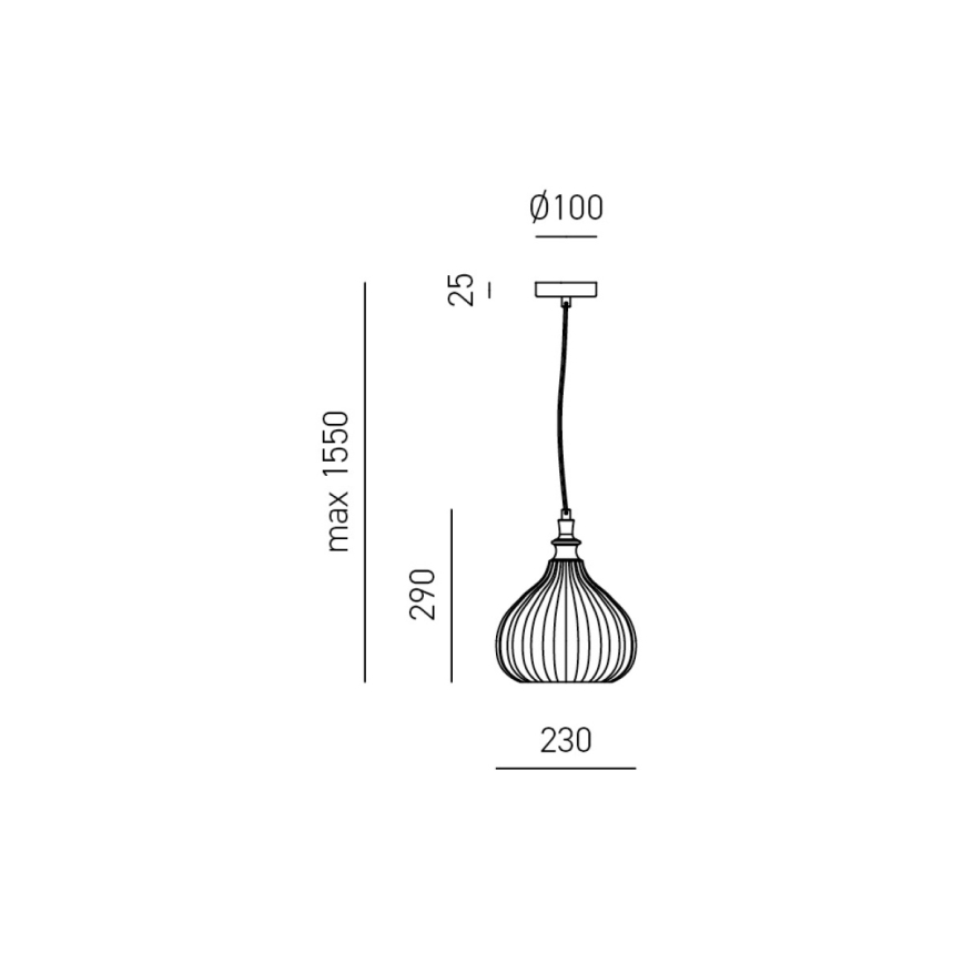 Gea Luce CLEOFE S/11 A - Żyrandol na lince CLEOFE 1xE27/60W/230V śr. 23 cm
