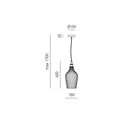 Gea Luce CLEOFE S/12 A - Żyrandol na lince CLEOFE 1xE27/60W/230V śr. 18 cm