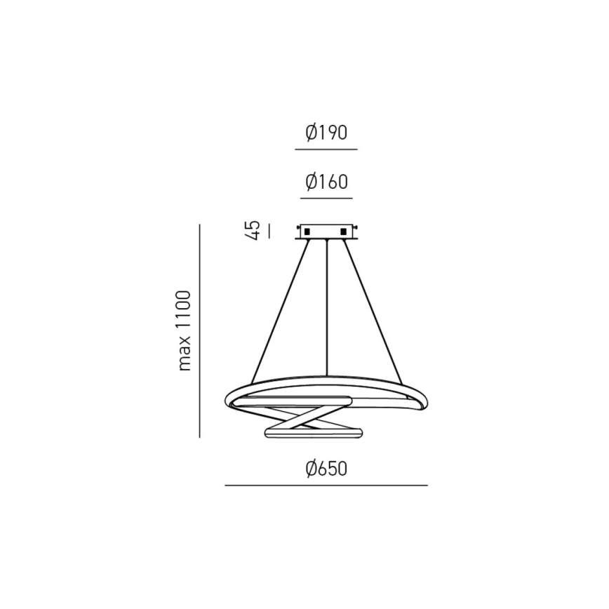 Gea Luce DIVA S G BIANCO - LED Żyrandol ściemnialny na lince DIVA LED/44W/230V biały