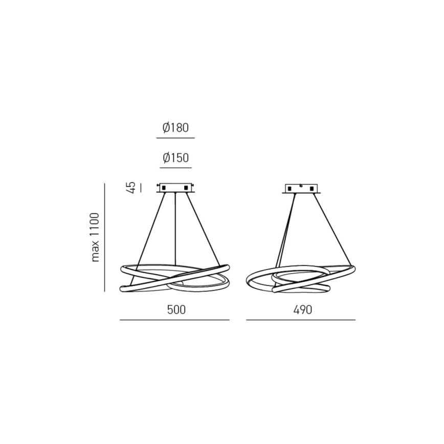 Gea Luce DIVA S P ORO - LED Żyrandol ściemnialny na lince DIVA LED/43W/230V złoty