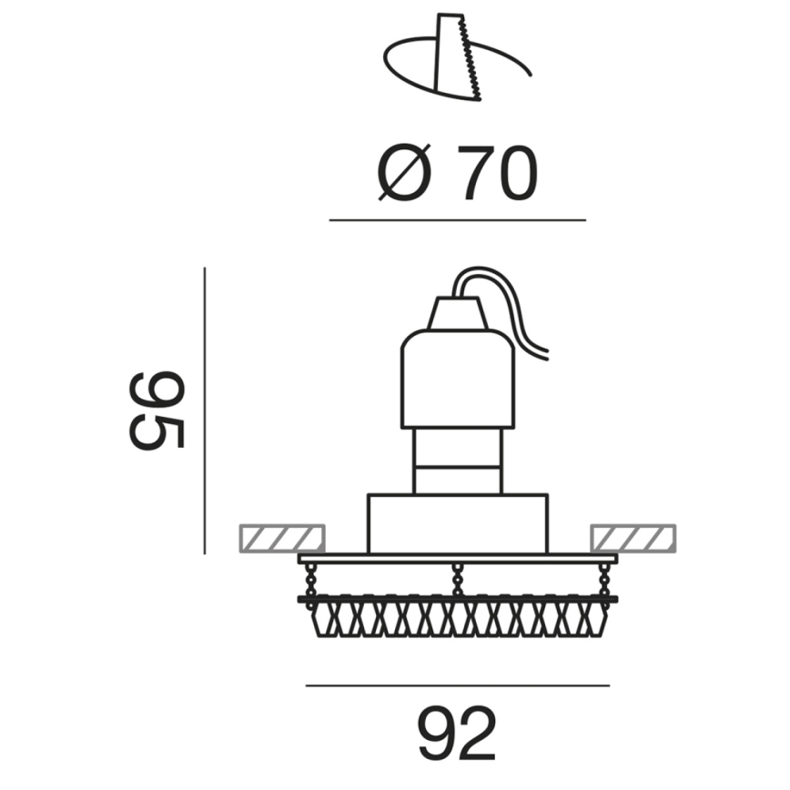 Gea Luce GFA100 - Oprawa wpuszczana 1xGU10/6,5W/230V złota