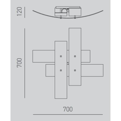 Gea Luce LARA P M arg - Lampa sufitowa LARA 2xE27/70W/230V 70 cm srebrna