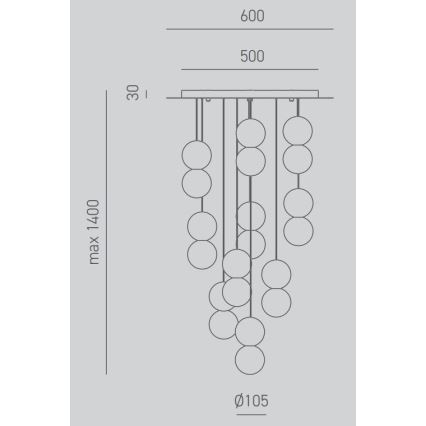 Gea Luce SFERA S10 G - Żyrandol na lince SFERA 10xG9/28W/230V