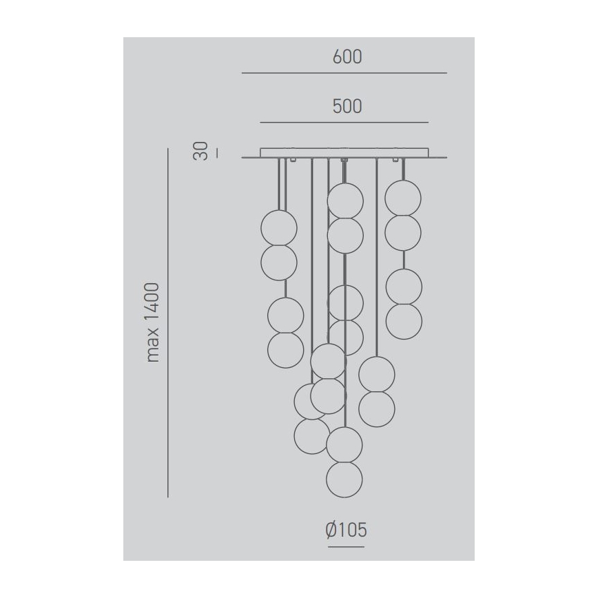 Gea Luce SFERA S10 G - Żyrandol na lince SFERA 10xG9/28W/230V