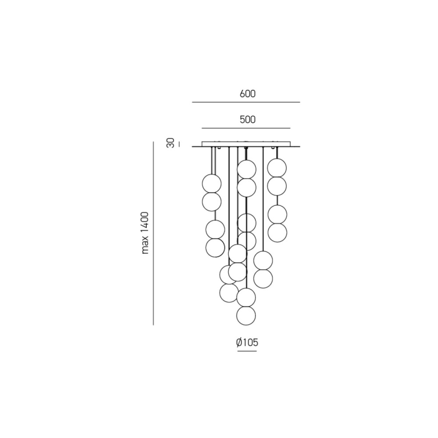 Gea Luce SFERA S10 G - Żyrandol na lince SFERA 10xG9/28W/230V