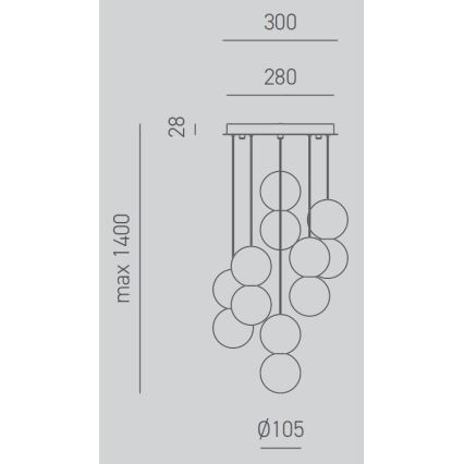 Gea Luce SFERA S6 G - Żyrandol na lince SFERA 6xG9/28W/230V