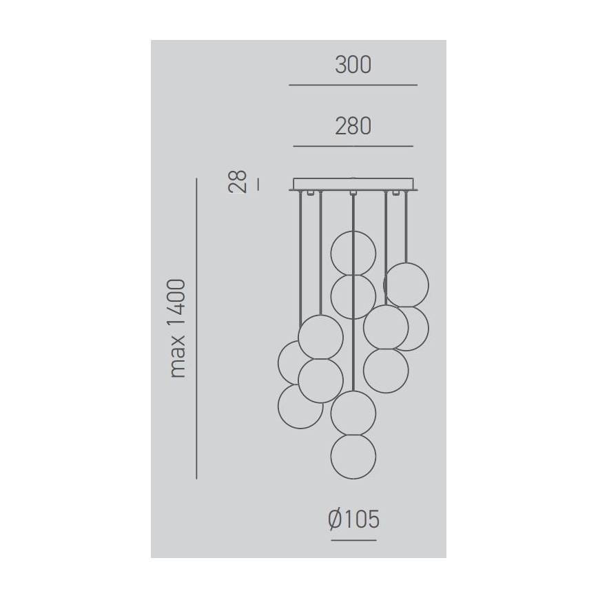 Gea Luce SFERA S6 G - Żyrandol na lince SFERA 6xG9/28W/230V