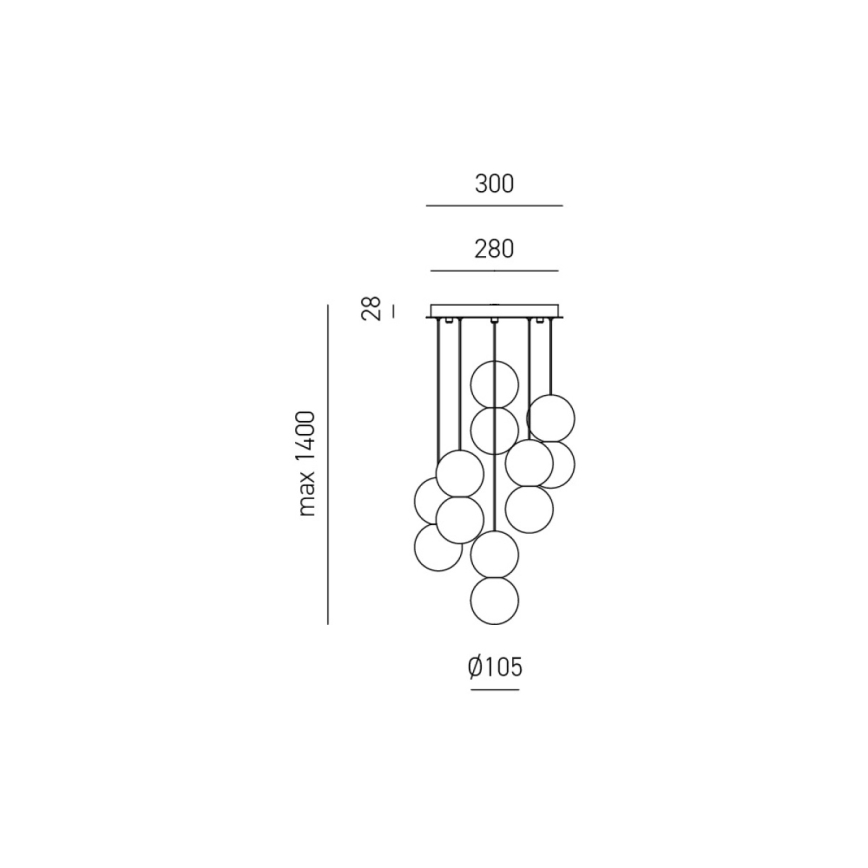 Gea Luce SFERA S6 G - Żyrandol na lince SFERA 6xG9/28W/230V