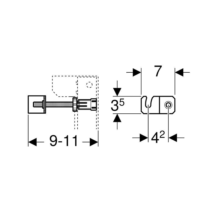 Geberit 111.013.00.1 - Zestaw do montażu przedściennego Duofix 9-11 cm