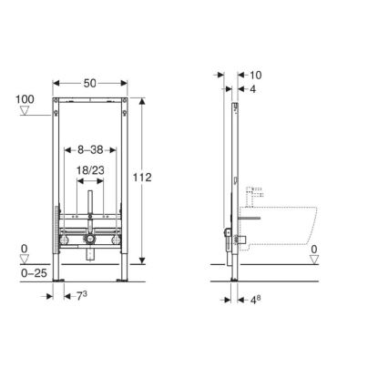 Geberit 111.510.00.2 - Moduł podtynkowy do bidetu Duofix 112 cm
