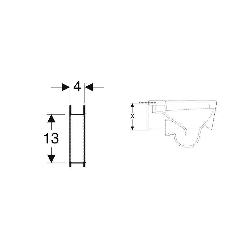 Geberit 111.847.00.1 - Zestaw wsporników do misek WC o małej powierzchni podparcia Duofix, 2 szt.