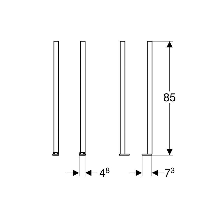 Geberit 111.848.00.1 - Zestaw przedłużek nóg Duofix 2 szt.
