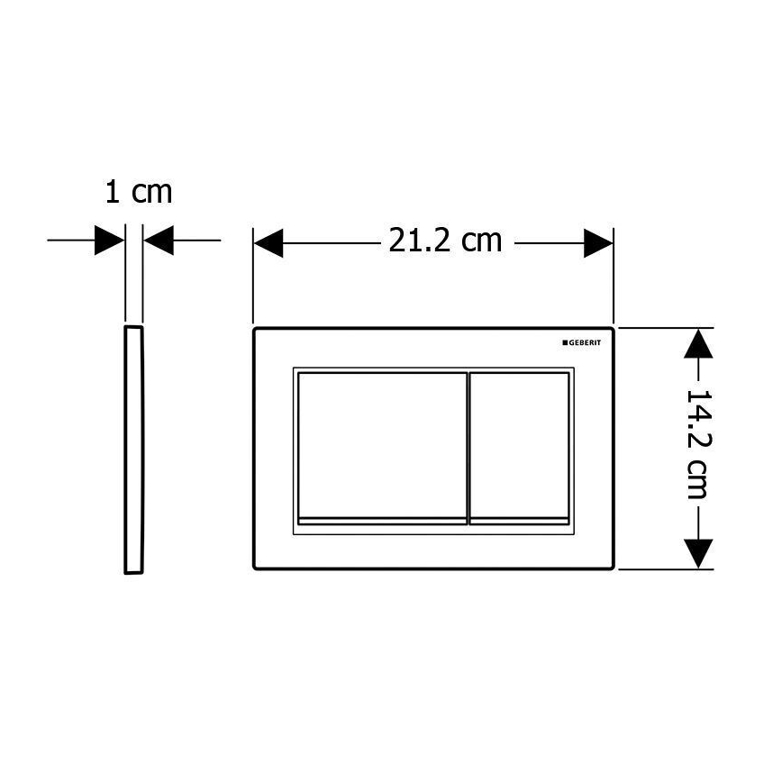 Geberit 115.080.01.1 - Przycisk spłukujący Omega30 21,2x14,2 cm biały