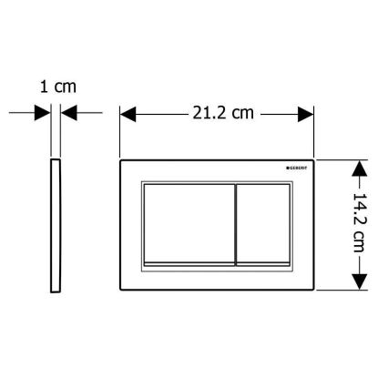 Geberit 115.080.KM.1 - Przycisk spłukujący Omega30 21,2x14,2 cm czarny/chrom błyszczący