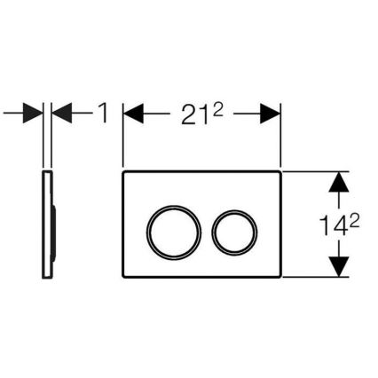 Geberit 115.085.KM.1 - Przycisk spłukujący Omega20 21,2x14,2 cm czarny/chrom błyszczący