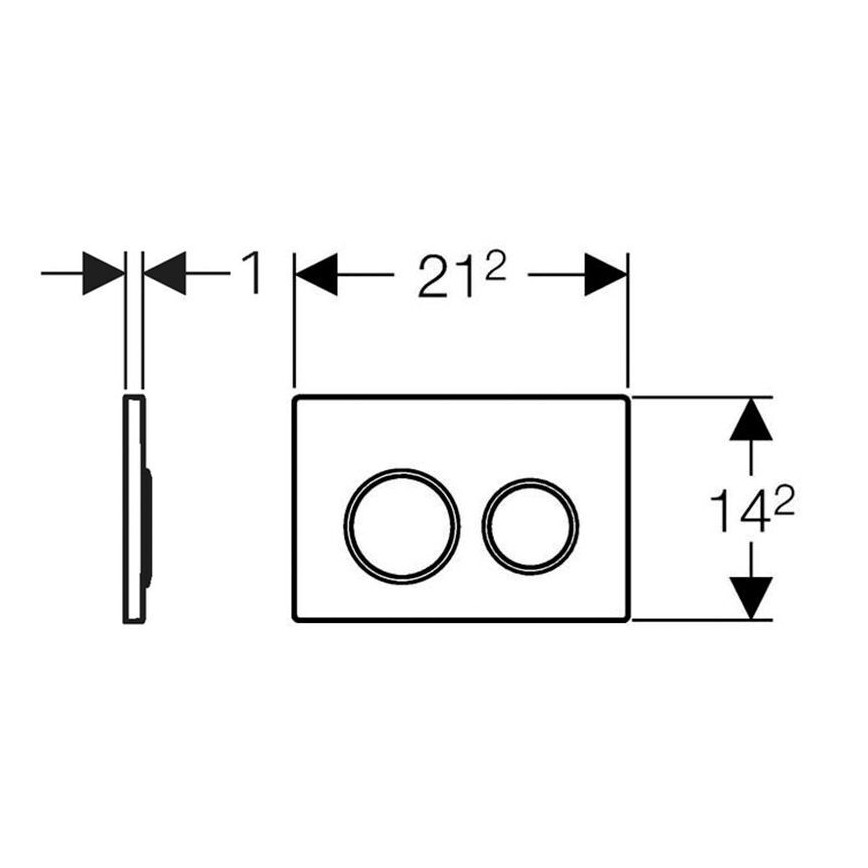 Geberit 115.085.KM.1 - Przycisk spłukujący Omega20 21,2x14,2 cm czarny/chrom błyszczący