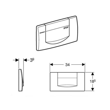 Geberit 115.222.11.1 - Przycisk spłukujący 200F 34x18,5 alpejska biel