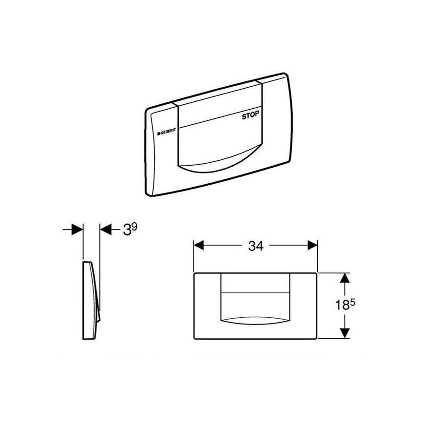 Geberit 115.222.11.1 - Przycisk spłukujący 200F 34x18,5 alpejska biel
