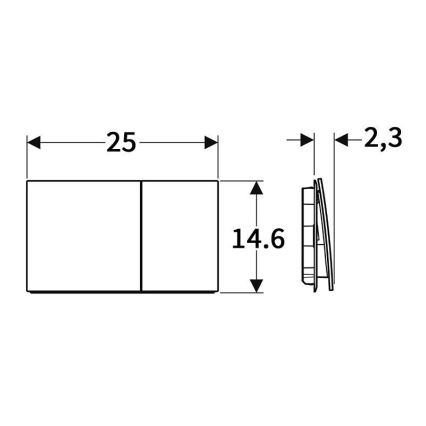 Geberit 115.622.14.1 - Przycisk spłukujący Sigma70 25x14,6 cm czarny mat