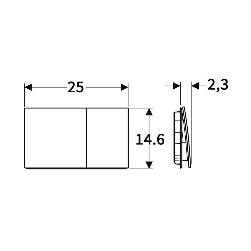 Geberit 115.622.QF.1 - Przycisk spłukujący Sigma70 25x14,6 cm szczotkowany mosiądz