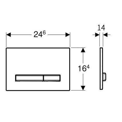 Geberit 115.672.QF.2 - Przycisk spłukujący Sigma50 24,6x16,4 cm szczotkowany mosiądz