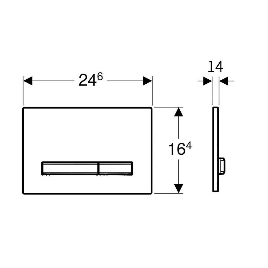 Geberit 115.672.QF.2 - Przycisk spłukujący Sigma50 24,6x16,4 cm szczotkowany mosiądz