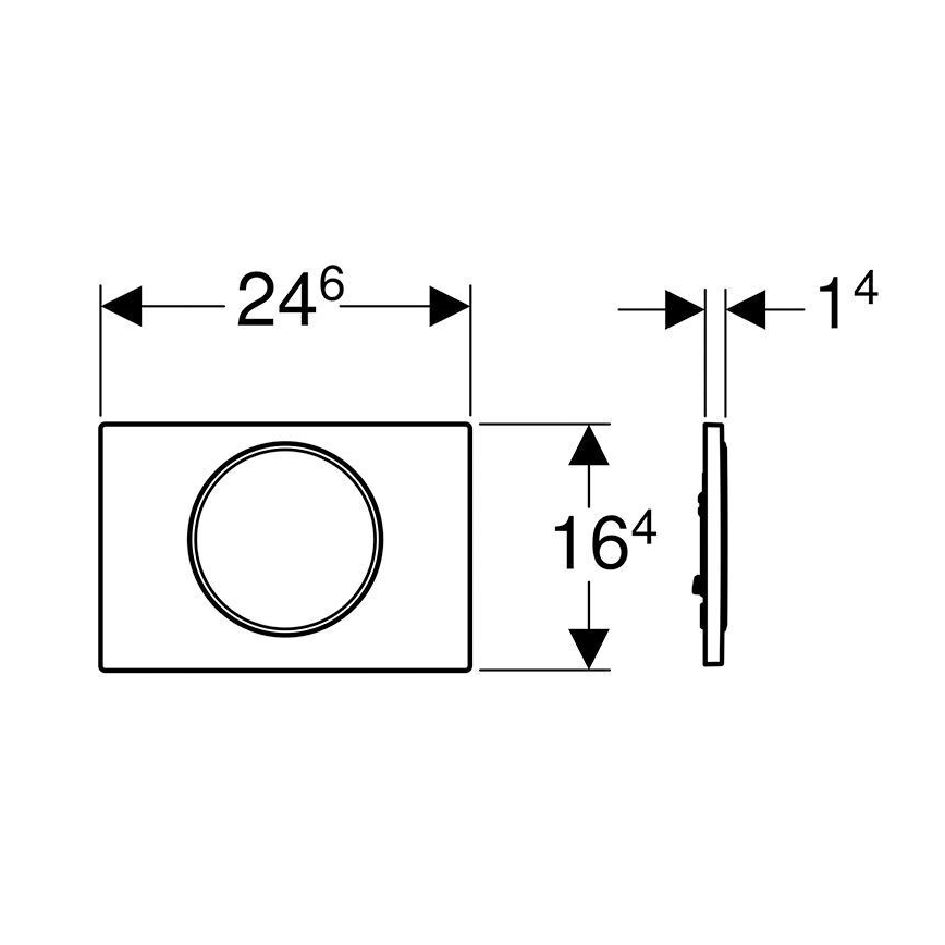 Geberit 115.758.KJ.5 - Przycisk spłukujący Sigma10 24,6x16,4 cm biały/chrom błyszczący