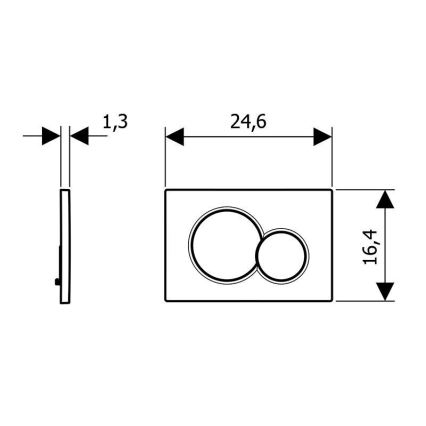 Geberit 115.770.KA.5 - Przycisk spłukujący Sigma01 Round 24,6x16,4 cm chrom błyszczący/chrom matowy