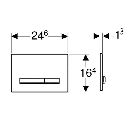 Geberit 115.788.11.2 - Przycisk spłukujący Sigma50 24,6x16,4 cm biały/matowy chrom