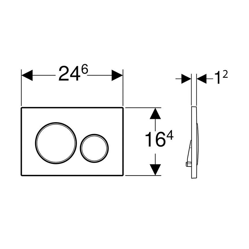 Geberit 115.882.16.1 - Przycisk spłukujący Sigma20 24,6x16,4 cm czarny mat