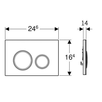 Geberit 115.884.JL.1 - Przycisk spłukujący Sigma50 24,6x16,4 cm piaskowo-szary/błyszczący chrom