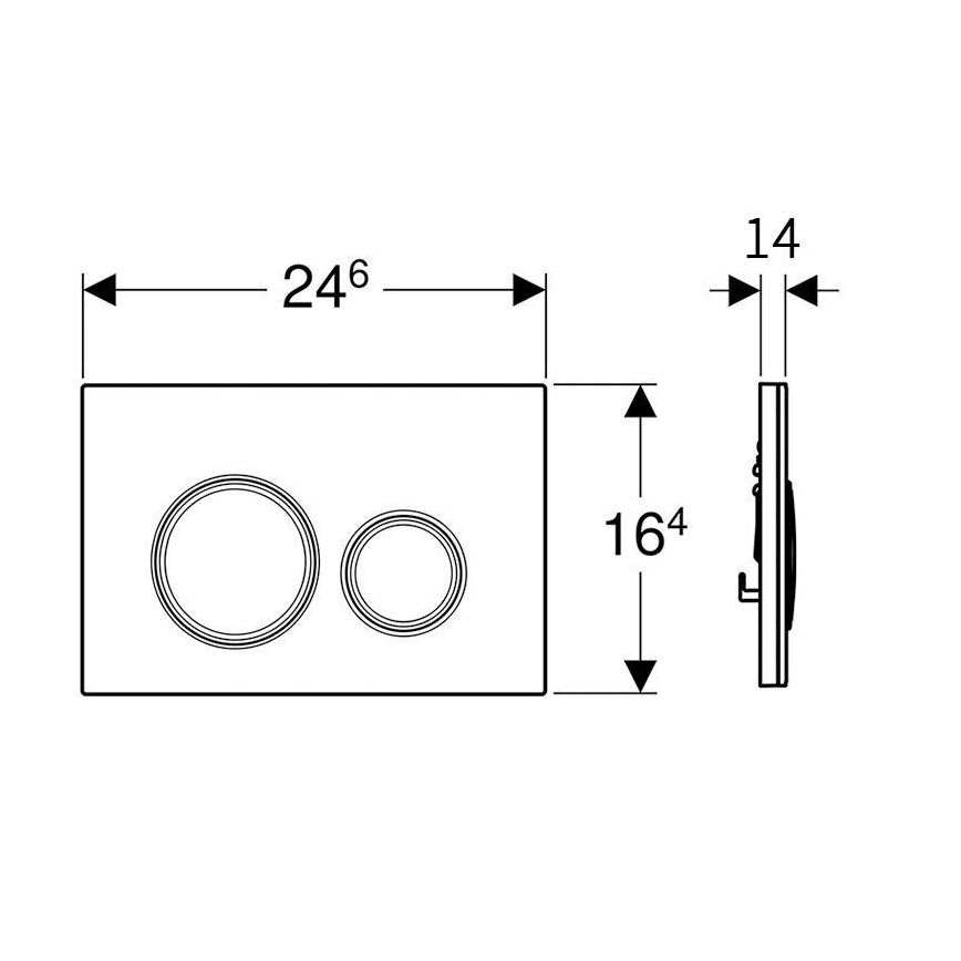 Geberit 115.884.SI.1 - Przycisk spłukujący Sigma50 24,6x16,4 cm biały/błyszczący chrom