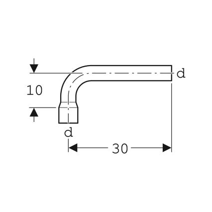 Geberit 118.011.11.1 - Przedłużone kolanko spłukujące 90° alpejska biel
