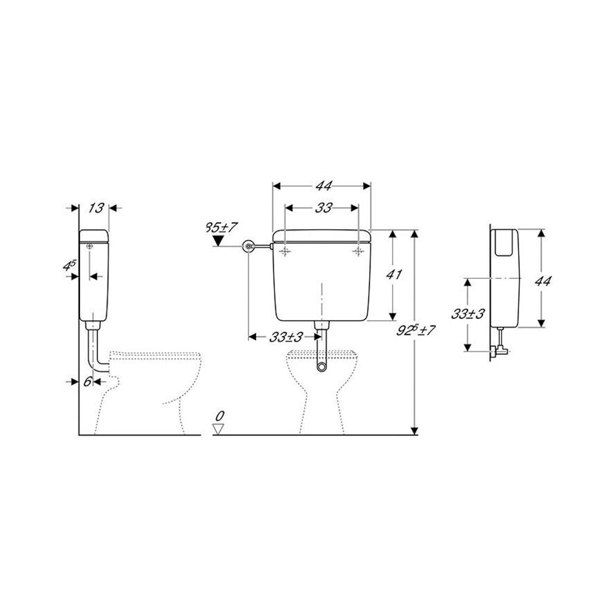Geberit 127.000.11.1 - Zbiornik spłukujący AP127 6/9 l, alpejska biel