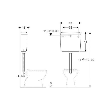 Geberit 127.005.11.1 - Spłuczka AP127 6/9 l alpejska biel