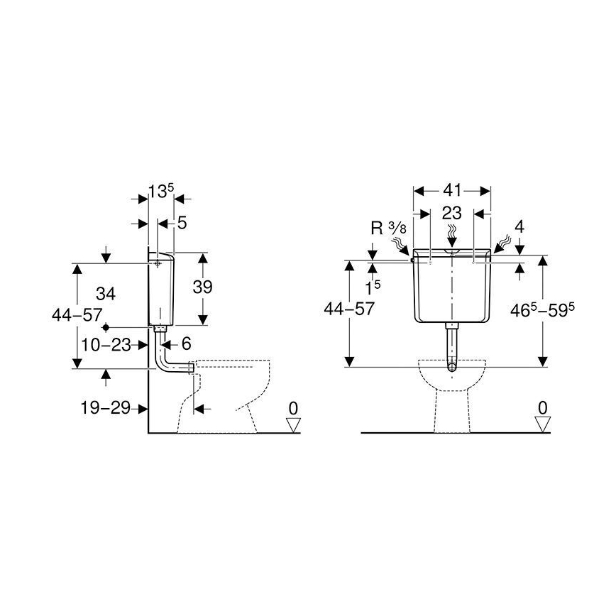 Geberit 136.610.11.1 - Spłuczka AP110 6/9 l biel alpejska
