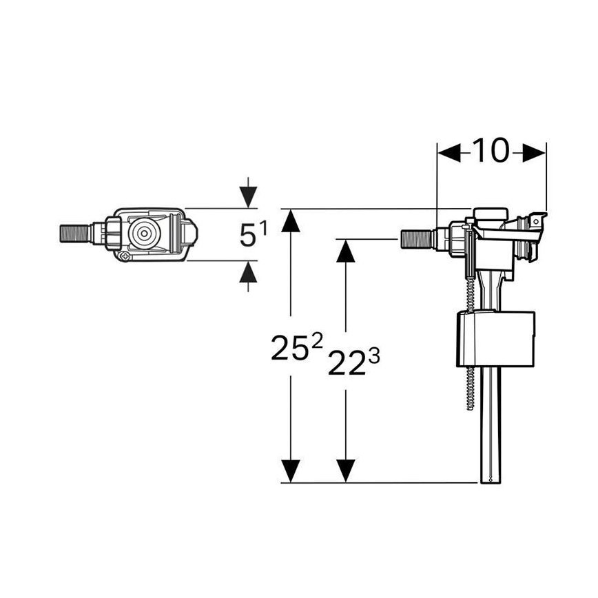 Geberit 136.702.00.3 - Zawór napełniający do spłuczek natynkowych Typ 333