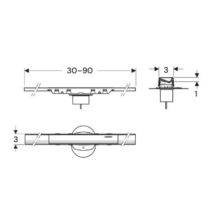 Geberit 154.446.QC.2 - Odpływ liniowy CleanLine 90x3 cm antracyt
