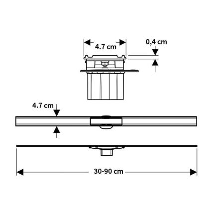 Geberit 154.458.00.1 - Odpływ liniowy CleanLine 90x4,7 cm stal nierdzewna