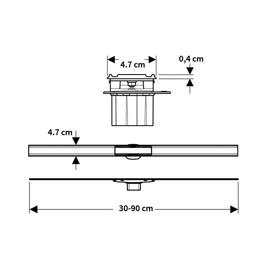 Geberit 154.458.00.1 - Odpływ liniowy CleanLine 90x4,7 cm stal nierdzewna