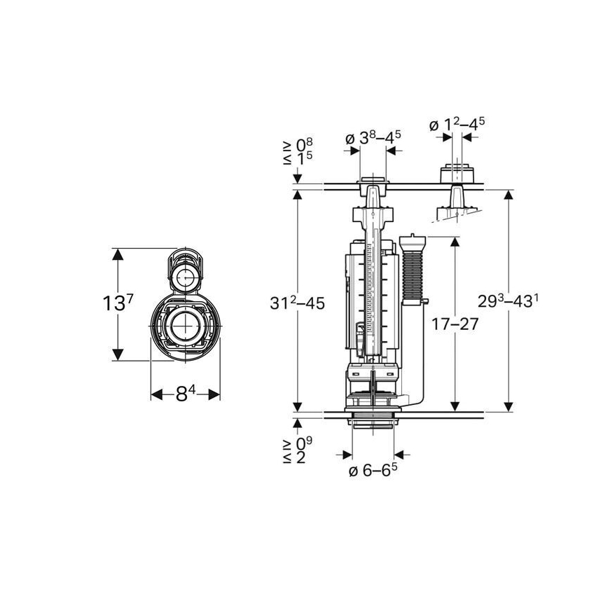 Geberit 282.050.21.2 - Zawór spłukujący Typ 290
