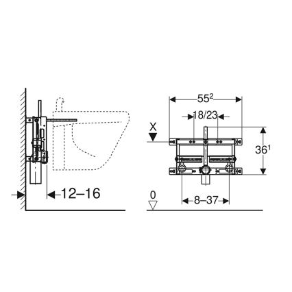 Geberit 457.530.00.1 - Moduł podtynkowy do bidetu Kombifix uniwersalny