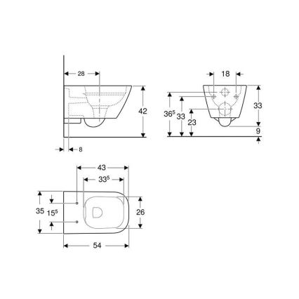 Geberit 500.208.01.1 - Miska WC wisząca Rimfree Smyle Square ceramika/biała